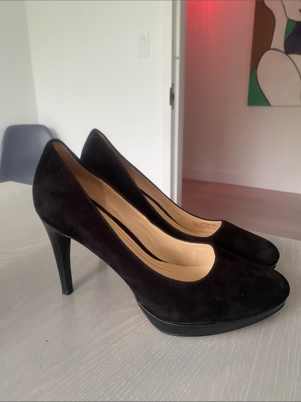 Cole Haan Black Suede Platform Pumps